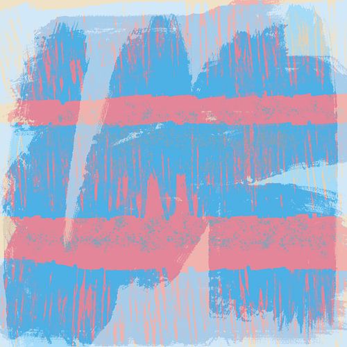 Dromenland. Landschap in pasteltinten. Moderne abstracte kunst in blauw en roze