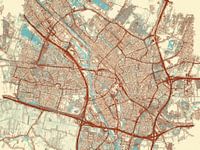 Kaart van Utrecht in de stijl Blauw & Crème