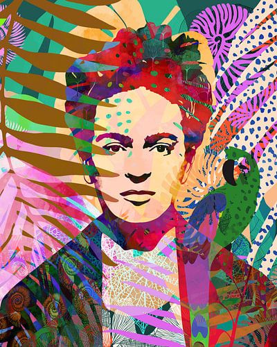 Mexicaanse vrouw met papegaai