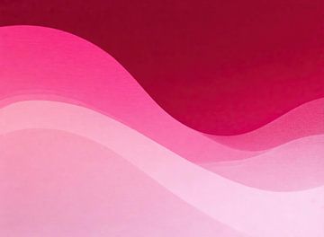 Zachte Golven Rood Roze van Modern Collection