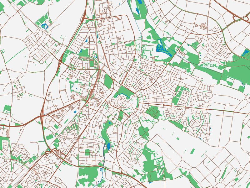 Map of Sittard in the style Urban Ivory by De Kaartenwinkel
