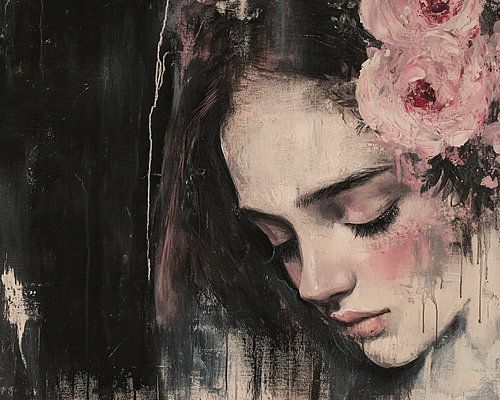 Frau mit Rosen von Zen und Mehr