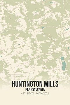 Alte Karte von Huntington Mills (Pennsylvania), USA. von Rezona