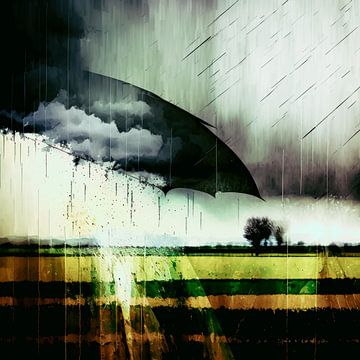 Rain over the field by Vlindertuin Art