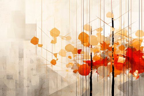 Geometric Art AUTUMN Trees