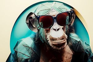 Der Schimpansen-Astronaut auf Abenteuer im unbekannten Universum