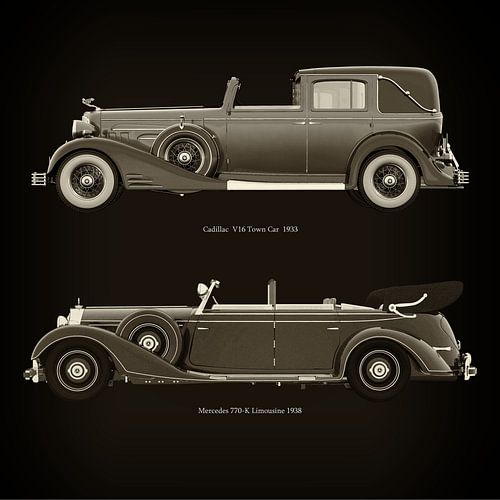 Cadillac V16 Town Car 1933 en Mercedes 770-K Limousine 1938