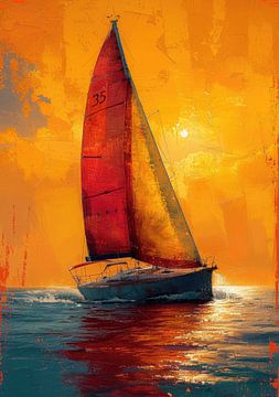 Sailboat Moon Maritime Sea Nautical