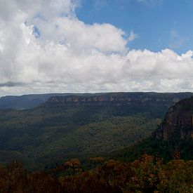 Panorama van Echo Point (Blue Mountains) van Bart van Wijk Grobben