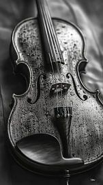 Muziekinstrument in zwart-wit van Gelissen Artworks