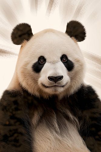 Realistisch panda portret kunstwerk