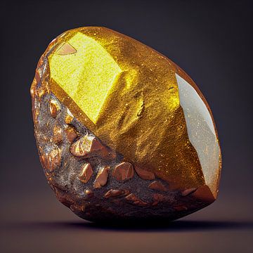 Portret van een goudklompje edelsteen, Illustratie van Animaflora PicsStock