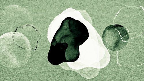 Green Balance Japandi Abstract