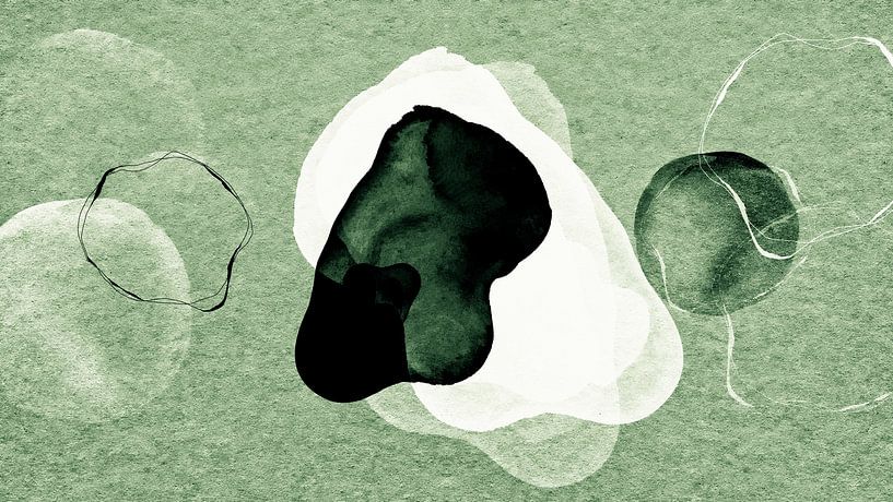 Green Balance Japandi Abstract by Mad Dog Art