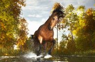 Geschilderd rennend paard van Arjen Roos thumbnail