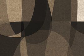 Formes et lignes organiques abstraites. Art géométrique de style rétro en marron et beige V sur Dina Dankers