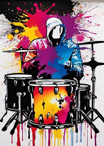 Drum abstract spelen van Owolan Art