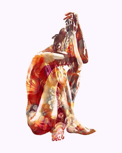 The Naked Collection - In elkaar gedoken - Een naakte vrouw in yoga pose