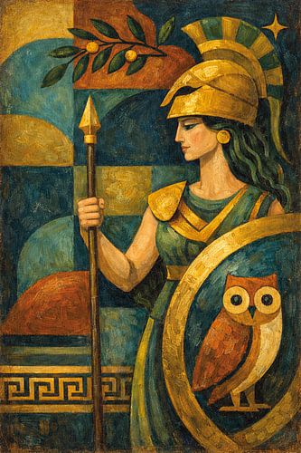 Greek Goddess Athena painting.