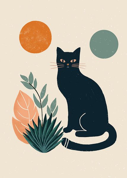 Cats and Plants 01 by Katarzyna Gąsiorowska