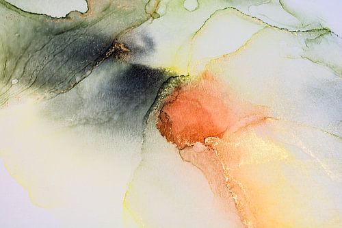 Abstracte kunst in alcoholinkt - modern schilderij op canvas