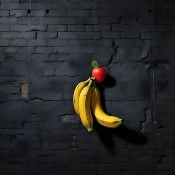 Banaan aan de muur. van LidyStuit