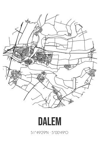 Dalem (Süd-Holland) | Karte | Schwarzweiß