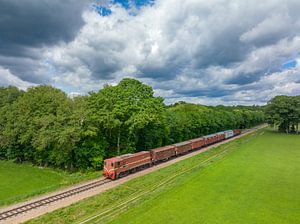 Alter Diesel-Güterzug auf dem Lande