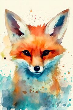 Watercolour of a fox by Christian Ovís