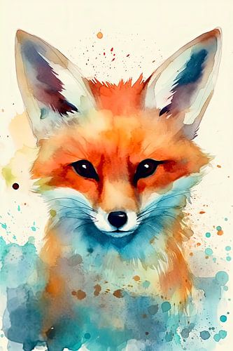 Watercolour of a fox