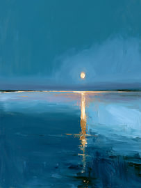 Mondbeschienener blauer Horizont von Mosaic Dialogue