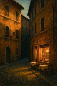 Goldenes Rom Realismus - Trattoria in der Abenddämmerung