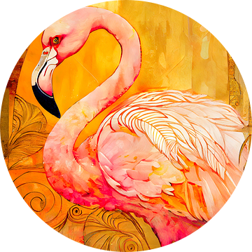 De elegante flamingo in goud van Whale & Sons