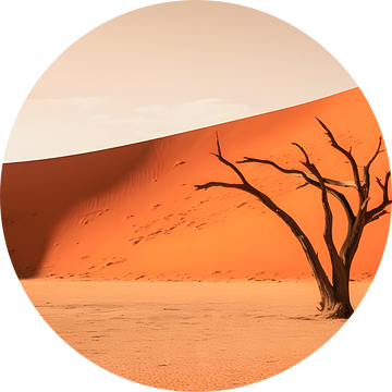 Eenzame boom in Sossusvlei Namibië van Visuals by Justin