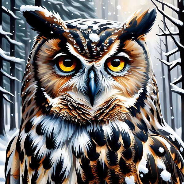 Wildlife - Portrait of a Owl (1) by Johannas Art Creations