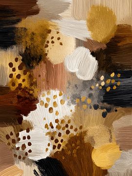 Abstract with dots in warm earth tones by Gypsy Galleria