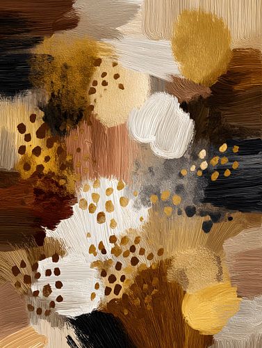 Abstract with dots in warm earth tones by Gypsy Galleria
