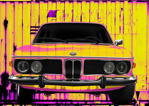 BMW 3.0 E9 Art Car in neon colours by aRi F. Huber