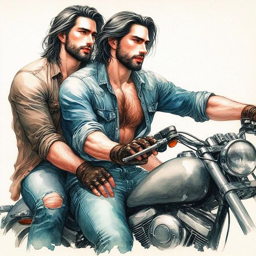 2 mannen op een motor