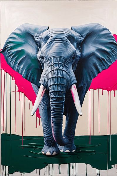 Hyperrealistic elephant painting with colour by Art & Soul Creations