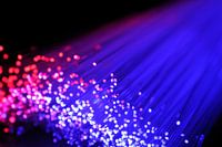 Fibre optic lights in blue and red