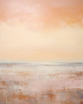 Rustige Horizon | Abstract Peach van Abstract Schilderij