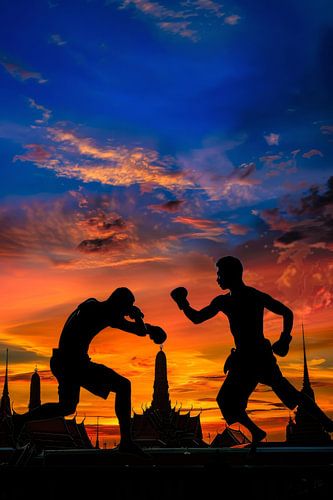 Battle of the shadows in the sunset