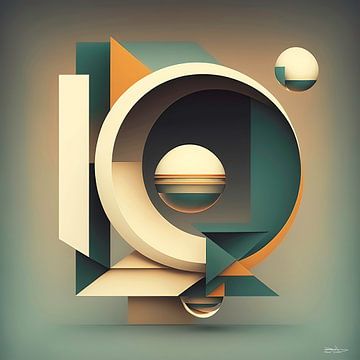 abstrakte geometrische Retro-Kunst von Gelissen Artworks