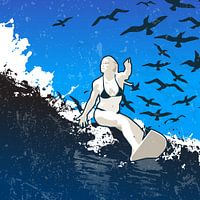 Lady on the waves