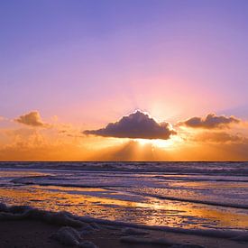 sunset at the beach van Steffi Flei