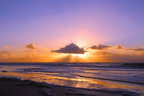 sunset at the beach van Steffi Flei