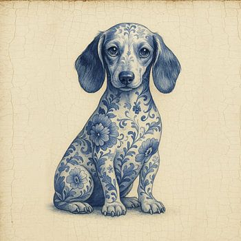 Teckel en porcelaine