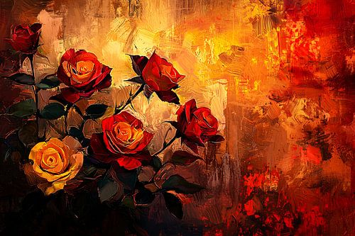 Expressieve rozen in warme tinten