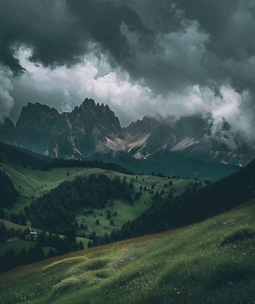 Berge im goldenen Glanz von fernlichtsicht